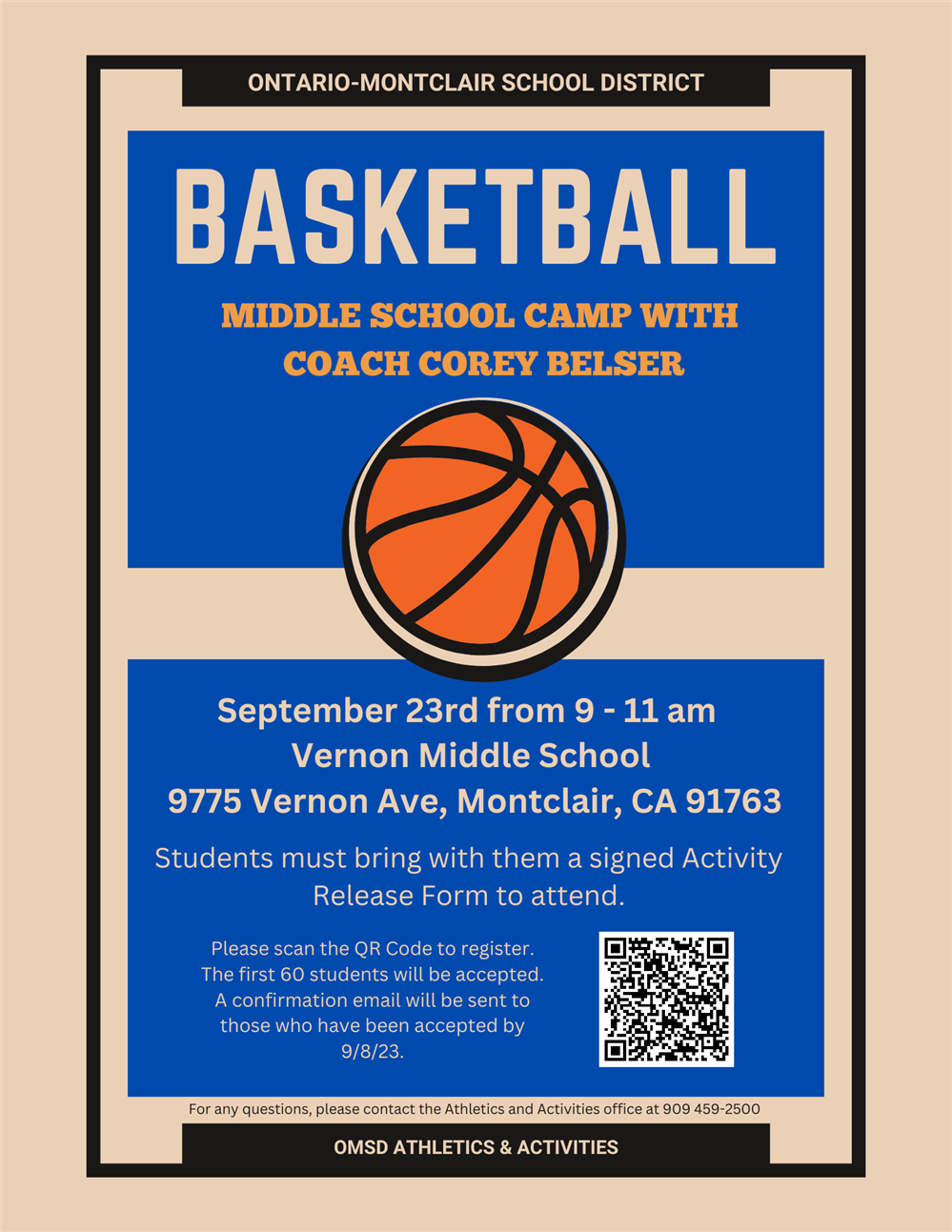 basketball clinic on September 23
